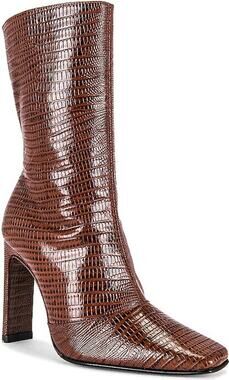 Toral Daisy Heeled Boots Square Toe Croc Leather Y2K Going Out Fall Everyday 7